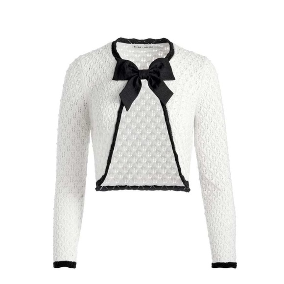 Alice + Olivia White and Black Sweater
